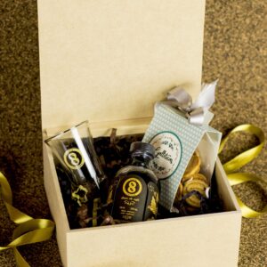 Estuche con galletas y mini licor de café